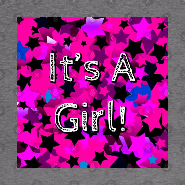 It's A Girl! Hot Pink Stars by BlakCircleGirl